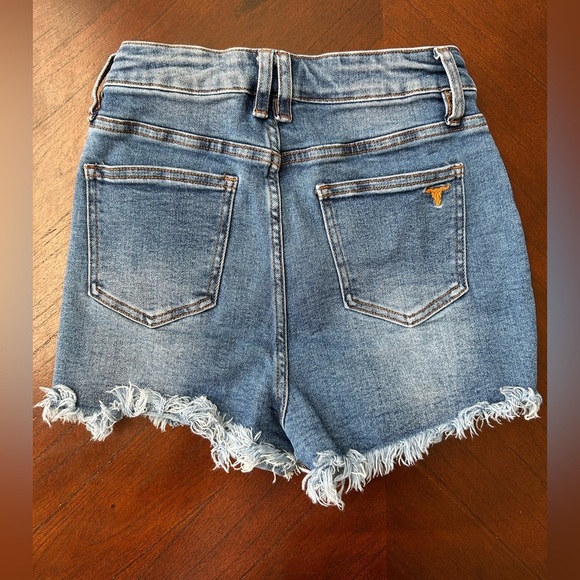 LUCKY & BLESSED Blue Jean Shorts Distressed High-Waisted - Picture 2 of 6